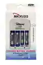 Cargador De Baterias Mixto (aa Y Aaa) Premium + 4 Pilas Recargable Aaa Maxuss De 1100mah C/u