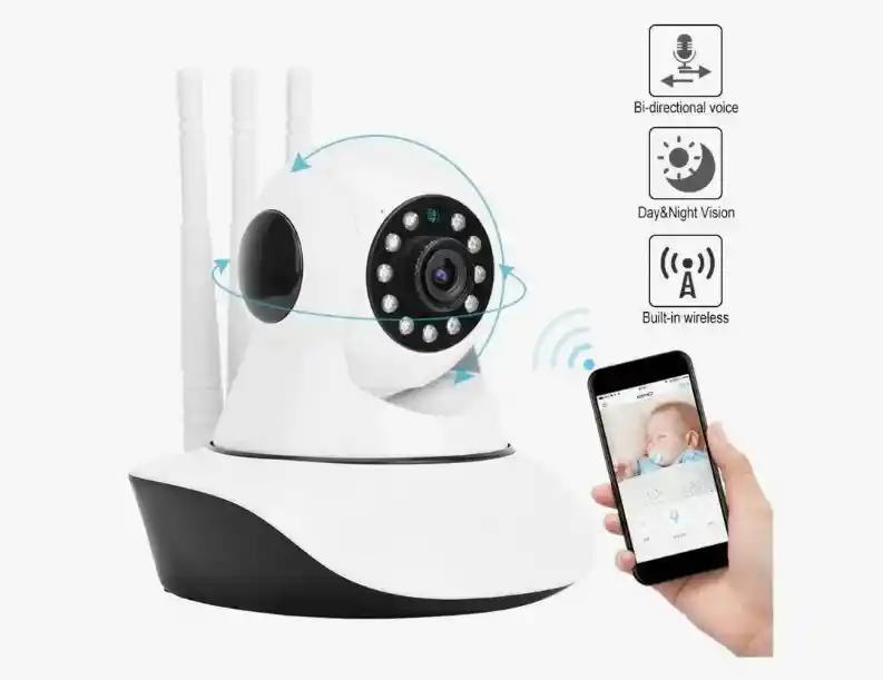 Camara De Seguridad Wifi Smart Net 3 Antenas