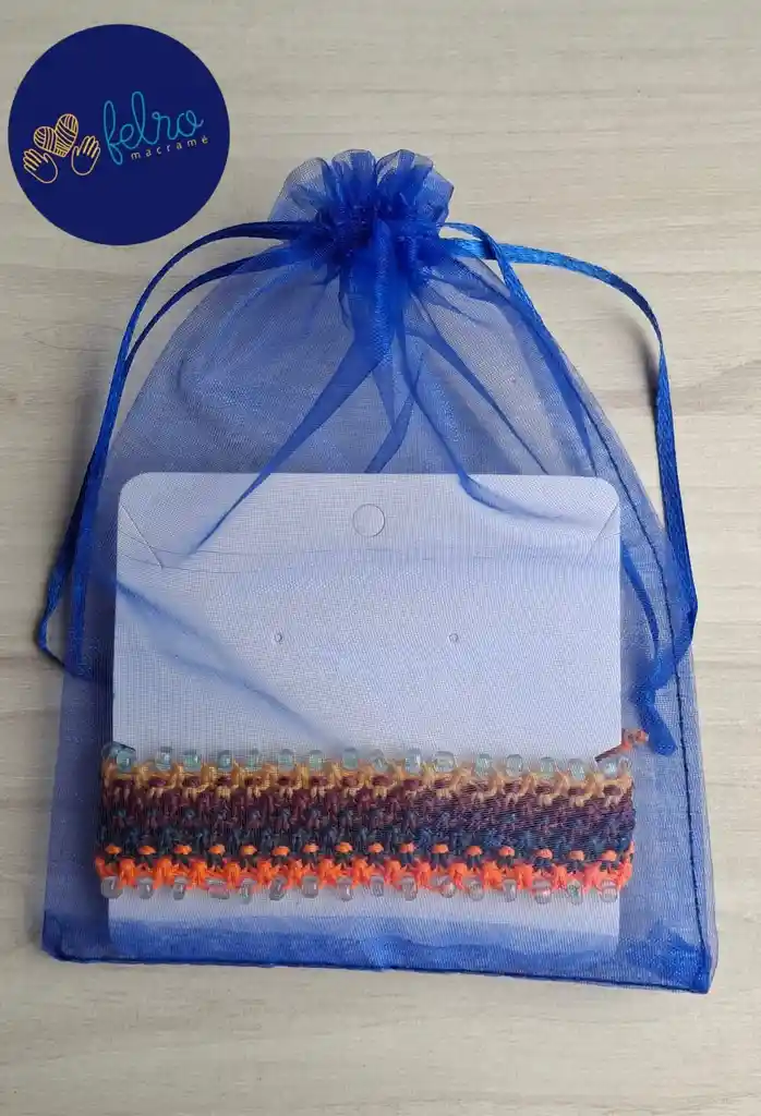 Pulsera Tejida En Macramé En Nudo Plano- Sol De Otoño
