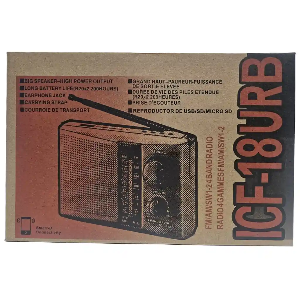 Radio Con Bluetooth Recargable Para Usb Sd Am Fm Sw