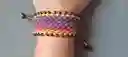 Pulsera Tejida En Macramé En Nudo Plano- Aurora Mística