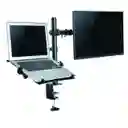 Soporte Para Tv Doble Brazo Para 1 Pc Portátil Y 1 Monitor Color Negro
