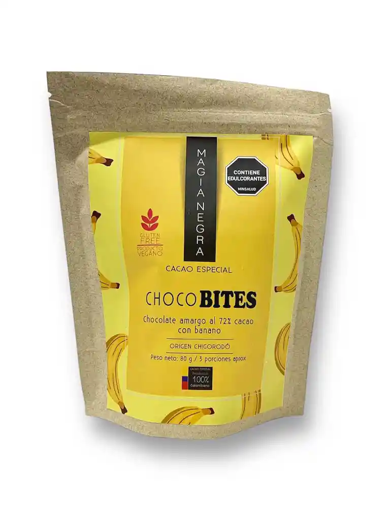 Choco Bites 72% Banano - Magia Negra 80g
