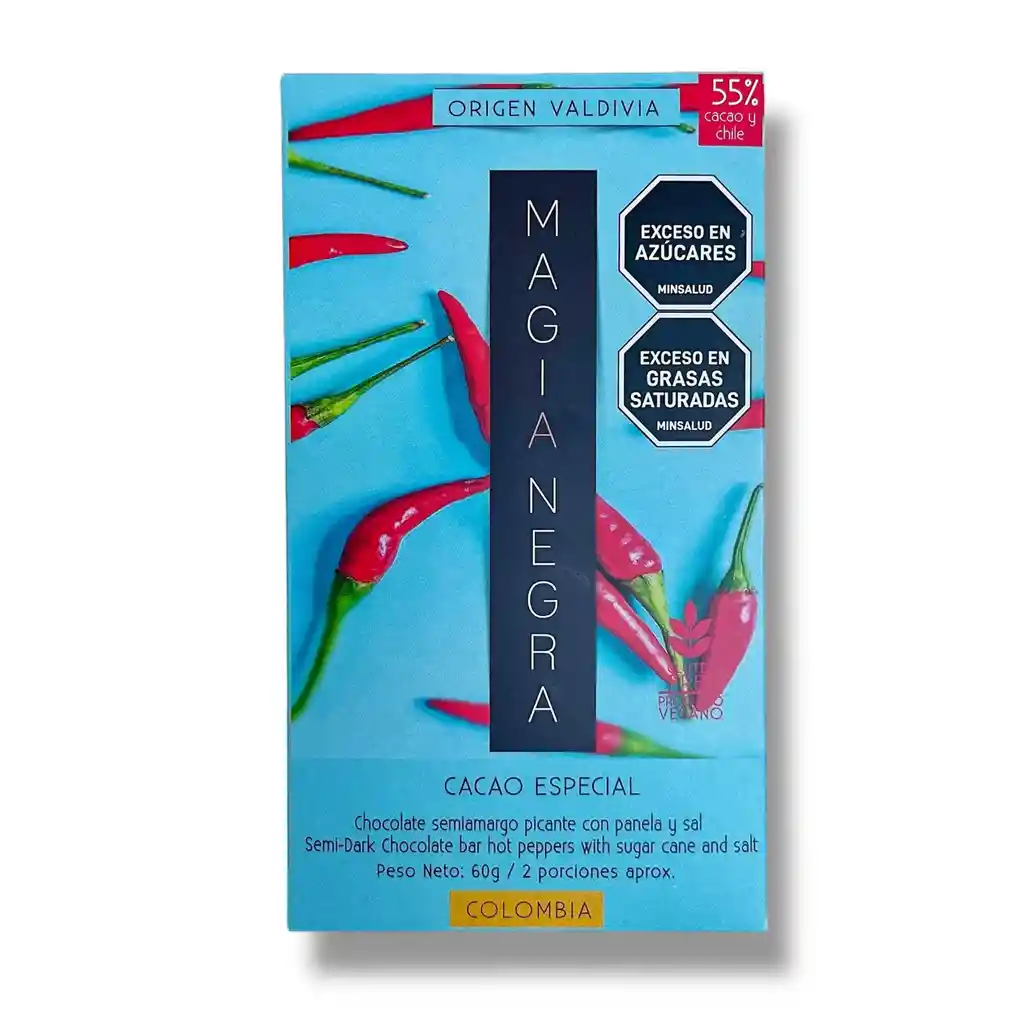 Barra Chocolate 55% Picante Con Panela - Magia Negra 60g