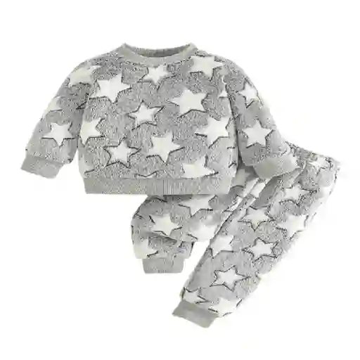 Conjunto De Sudadera Con Estrellas Talla 6-9 Meses