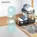 Escurridor De Vajilla Veneza De 2 Niveles Para 9 Platos Color Negro