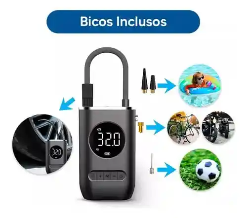 Compresor De Aire Inflador Digital Portátil Carro, Moto, Balón, Neumáticos