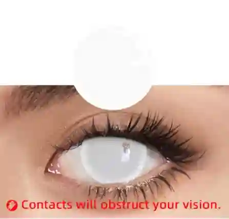 Lentes De Contacto Color Blanco Circulo Total Halloween Disfraz