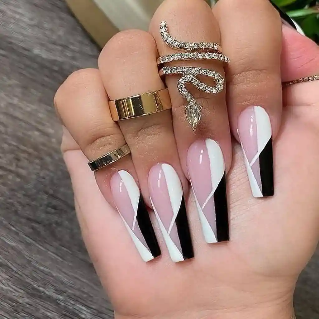 Uñas Postizas Profesionales Decoradas Largas Cuadradas Abs X24unds