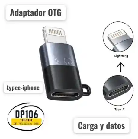 Adaptador Otg Tipo C A Lightning Iphone Carga Y Datos