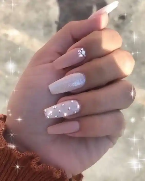 Uñas Postizas X24unds Profesionales + Adhesivo Decoradas Largas Abs Polish Glitter