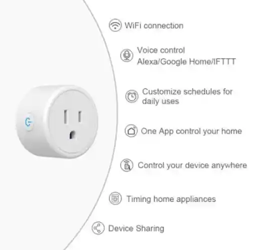 Tomacorriente Inteligente Enchufe Wifi Redondo Alexa Google