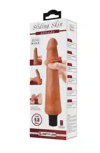 Vibrador Masturbador Realista 25cm Con Piel Deslizante Alfredo Dildo Consolador Pretty love