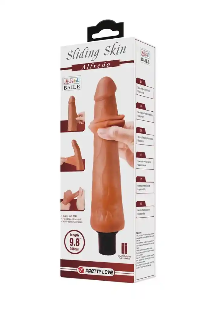Vibrador Masturbador Realista 25cm Con Piel Deslizante Alfredo Dildo Consolador Pretty love
