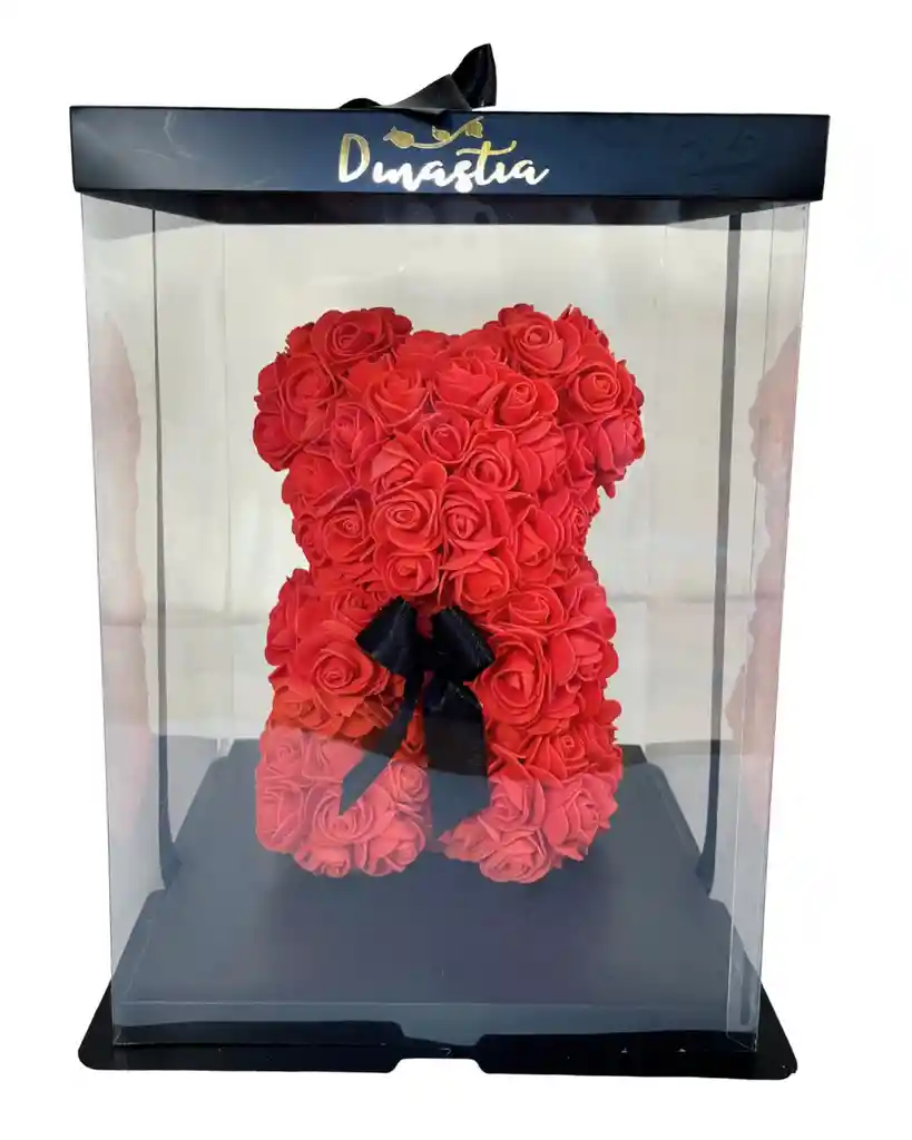 Caja X 8 Fresas Con Chocolate Mas Oso De Rosas Eternnas Color Rojo