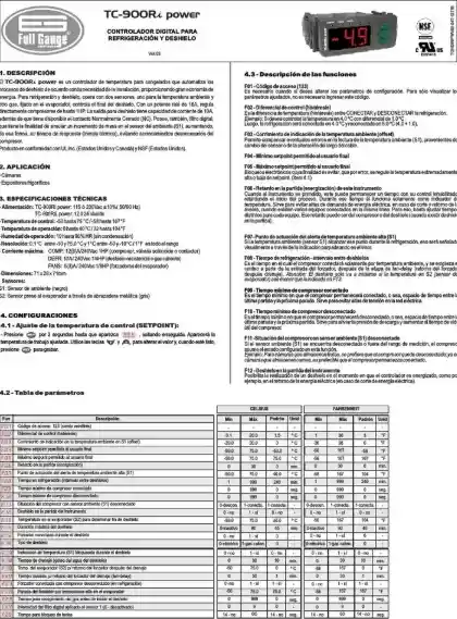 Controlador Electronico De Temperatura Fullgauge Tc-900