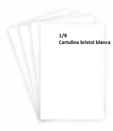 Cartulina Bristol 1/8 X 10 Unid Blanco