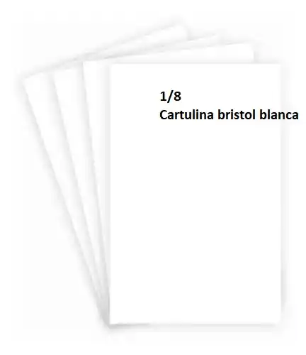 Cartulina Bristol 1/8 X 10 Unid Blanco