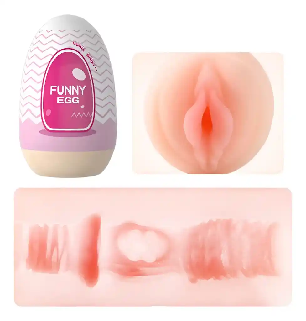 Kit Funny Egg: Huevo Masturbador Textura Vaginal + Lubricante Neutro 5ml