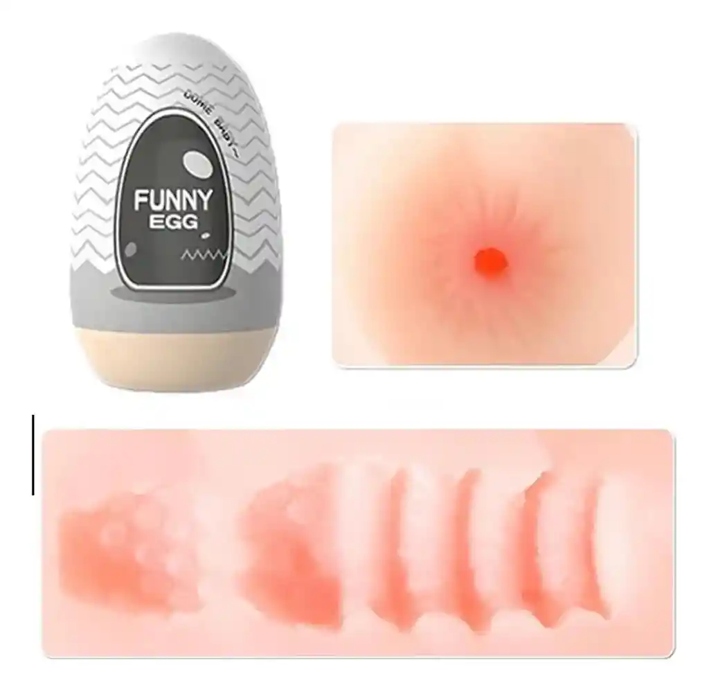 Kit Funny Egg: Huevo Masturbador Textura Ansl + Lubricante Neutro