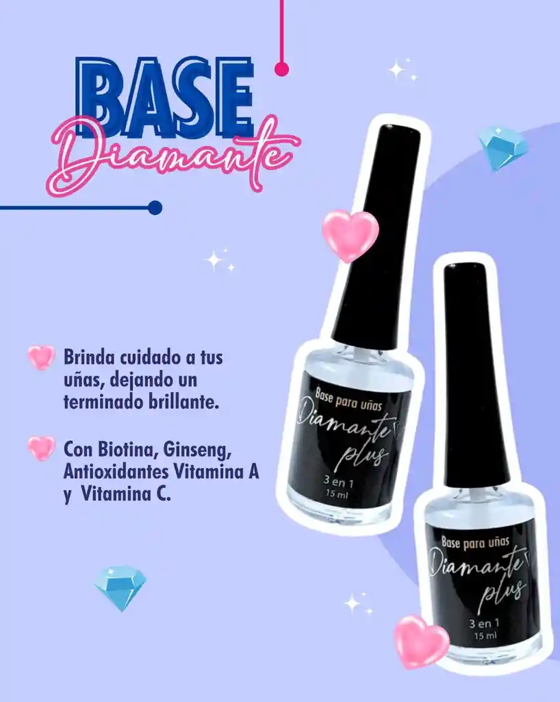 Base Uñas Diamante Plus