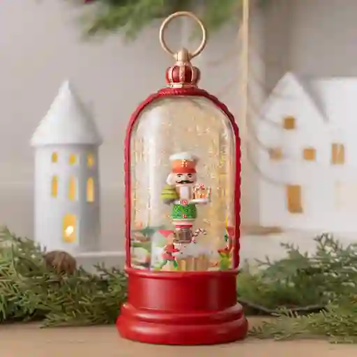 Farol Cascanueces Navideño De Nieve
