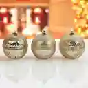 Juego De Esferas Decorativas De Navidad 3 Piezas