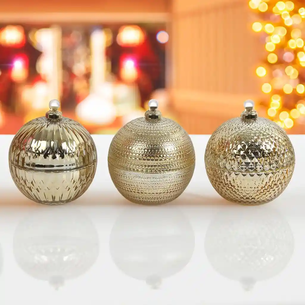 Juego De Esferas Decorativas De Navidad 3 Piezas