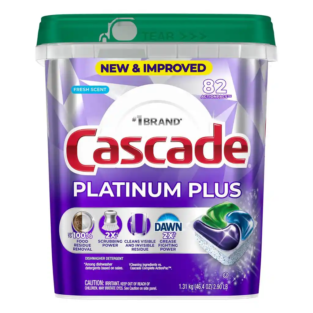 Cascade Platinum Plus Detergente Para Lavavajillas En Cápsulas 82 Unidades