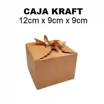 Caja De Kraft Regalo 12x9x9 Cm Con Nudo