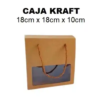 Caja De Kraft Regalo 18x18x10 Cm Con Ventana