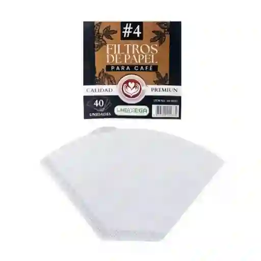 Filtro De Papel Para Cafe #4 X 40 Und Linea Mega