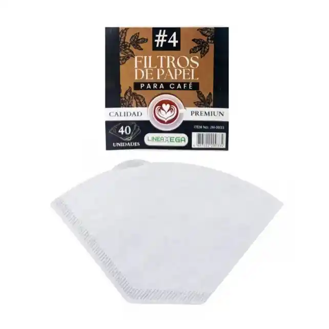 Filtro De Papel Para Cafe #4 X 40 Und Linea Mega