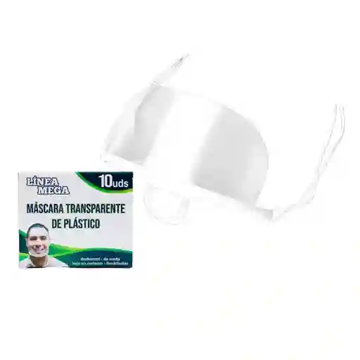 Tapabocas Transparente De Plastico Caja X 10und