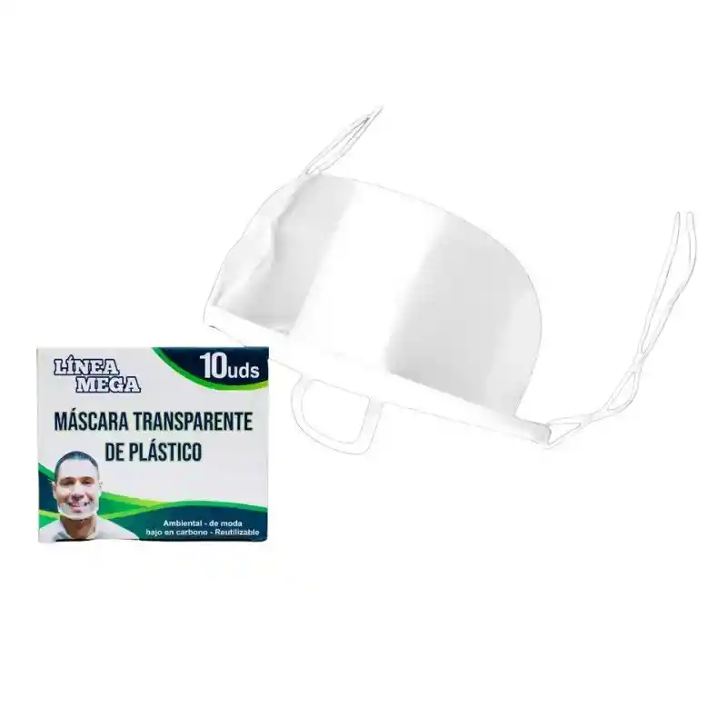 Tapabocas Transparente De Plastico Caja X 10und