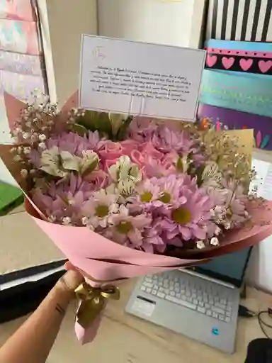 Ramo Surtido Rosas, Margaritas Y Astromelias