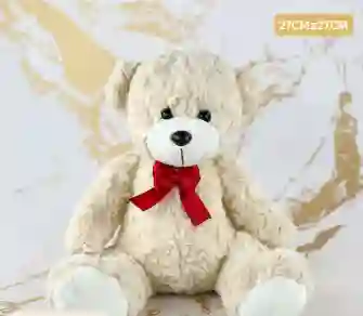 Oso Mediano Blanco Corbatín Rojo
