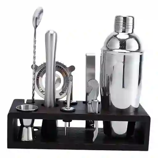 Juego Bartender Coctelera Utensilios Bar Inoxidable 12 Pzs