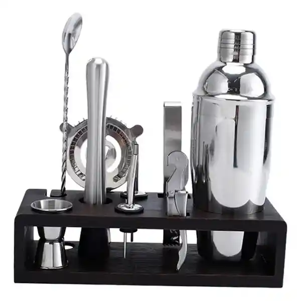 Juego Bartender Coctelera Utensilios Bar Inoxidable 12 Pzs