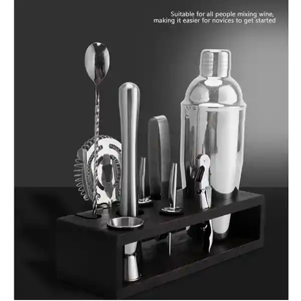 Juego Bartender Coctelera Utensilios Bar Inoxidable 12 Pzs
