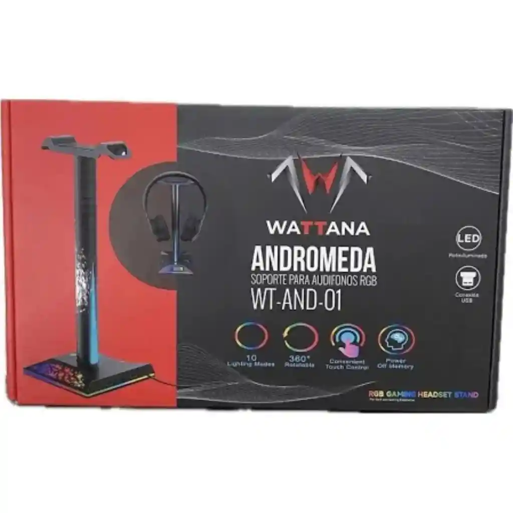 Soporte Para Diadema Wattana Wtand-01 Andromeda Con Led Y Puertos Usb