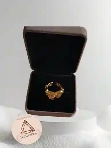 Anillo En Acero Con Baño De Oro