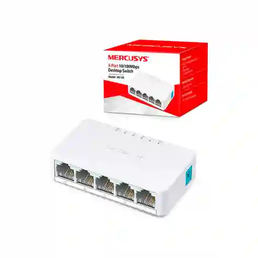 Switch De Red 5 Puertos Base Cieb Mercusys Ms105 / Multiplica Los Puertos De Red De Tu Router