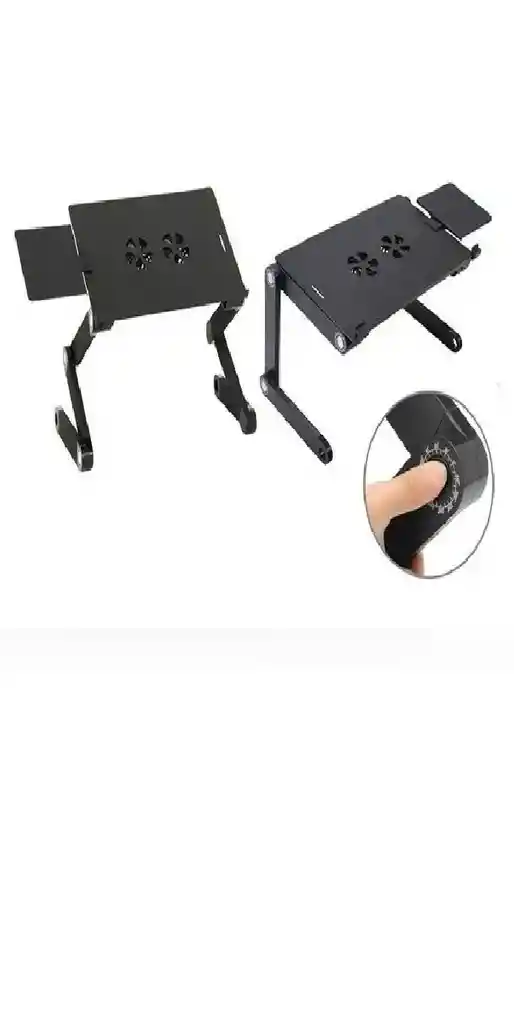Mesa Portátil Ajustable Multifuncional Plegable Negra