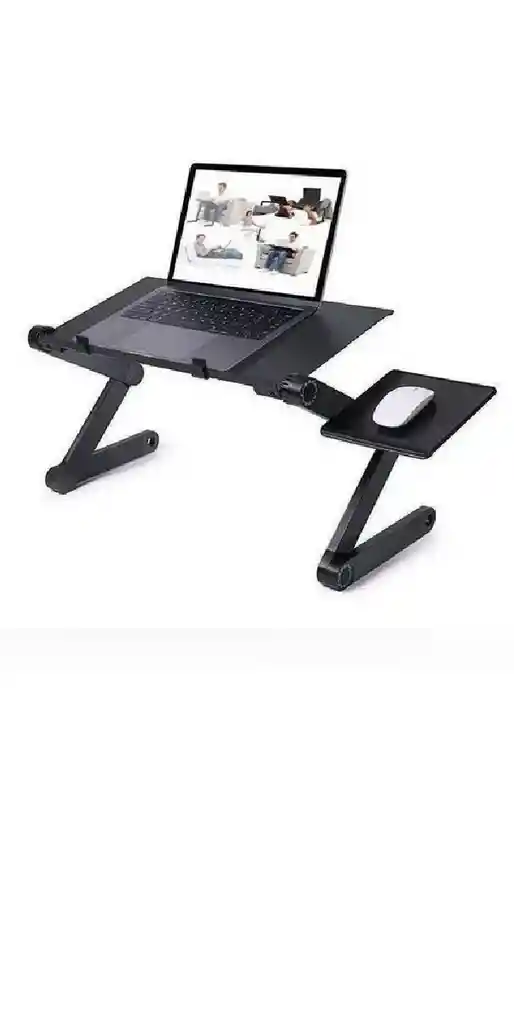 Mesa Portátil Ajustable Multifuncional Plegable Negra