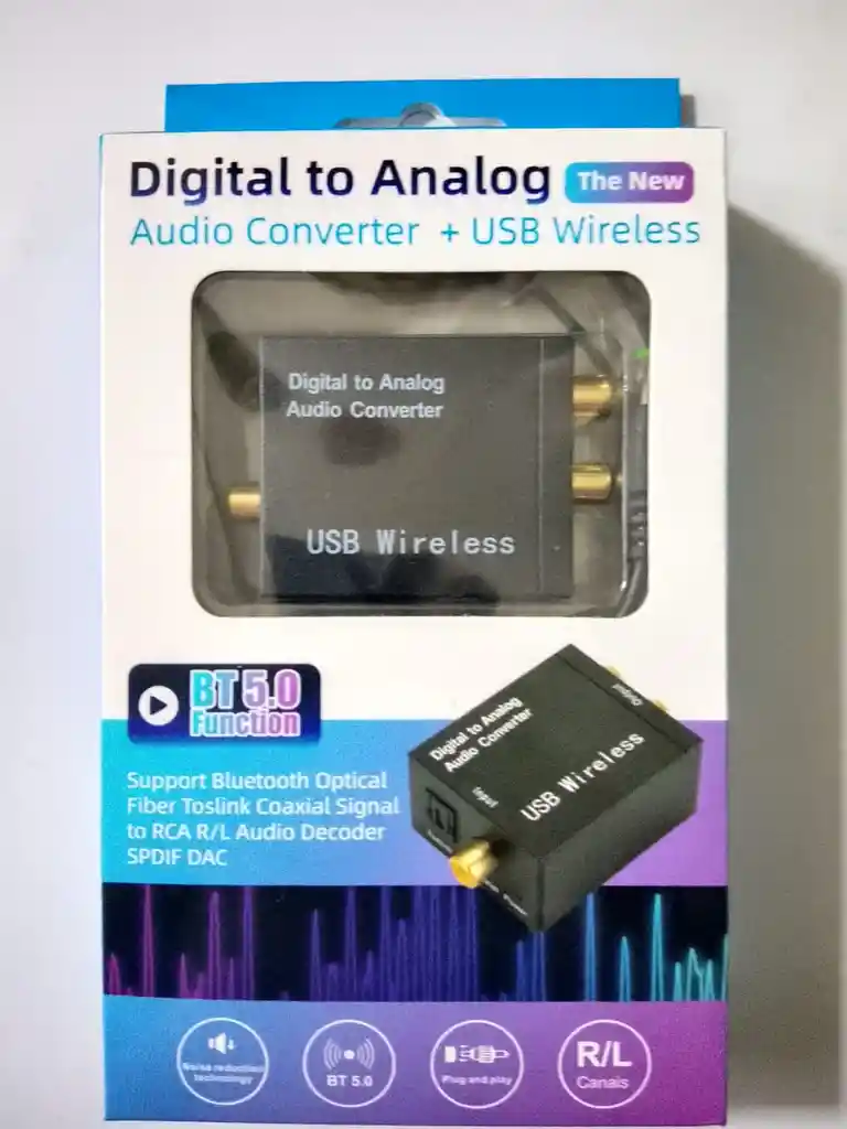 🎧 Convertidor Digital A Analógico + Usb Wireless Bt 5.0