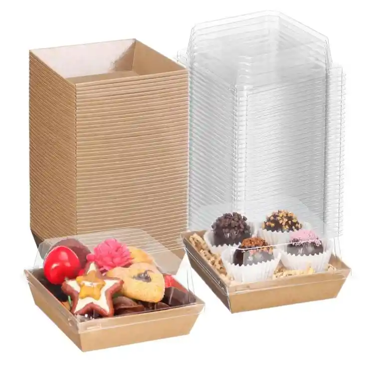 Domo Laminado, Cajas Para Postres Con Tapa Transparente