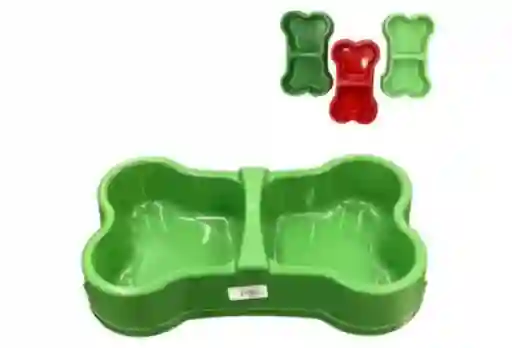 Plato Plastico Con Dos Compatimientos Para Comida De Mascotas En Forma De Hueso Tamaño Pequeño Comedero Para Perros Y Gatos