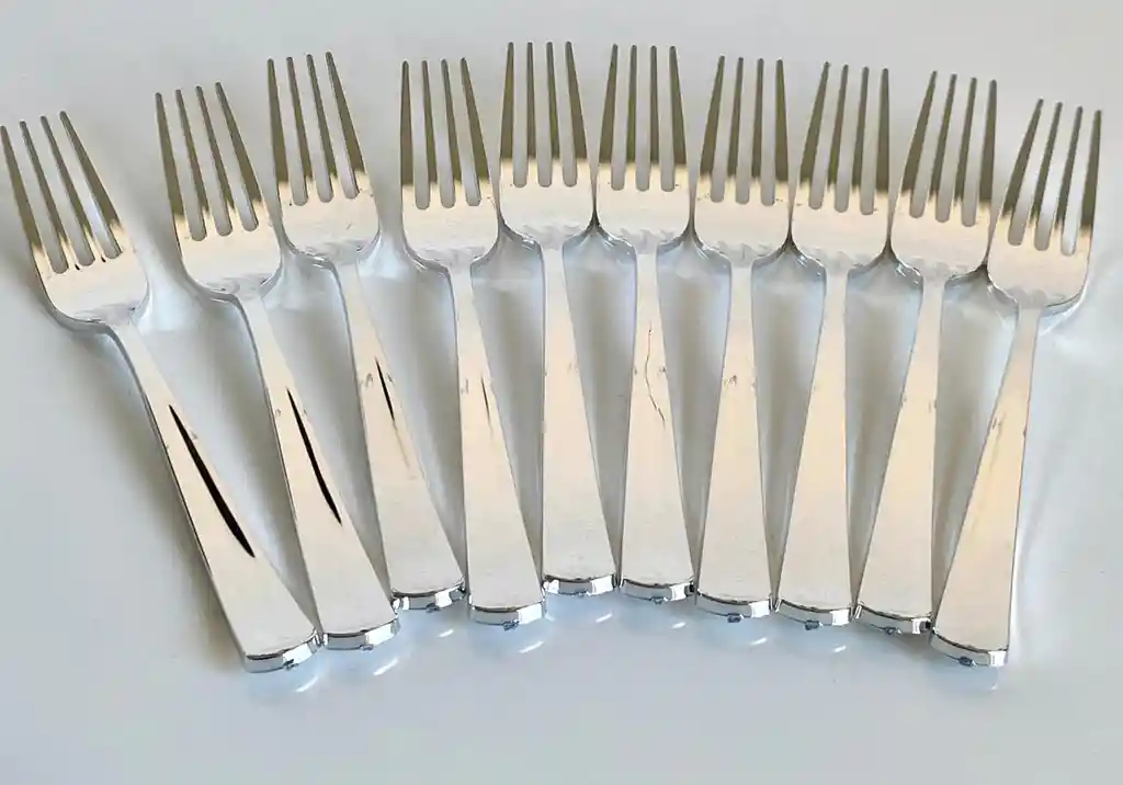 Tenedor Plateado Plástico Desechable, Tenedor De Lujo, Tenedor Elegante