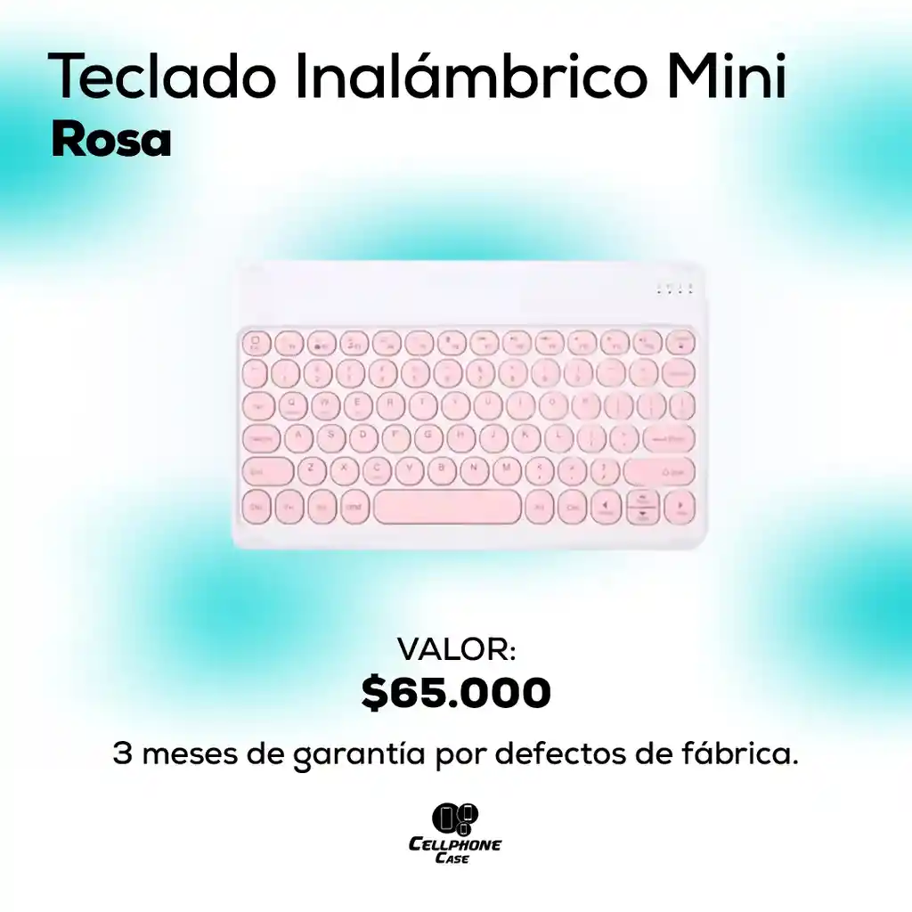 Teclado Inalámbrico Mini Rosa